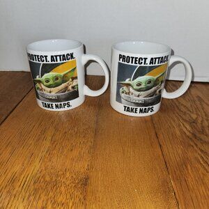 Star Wars set of 2 The Mandalorian Baby Yoda Groku Coffee Mugs 20 oz.